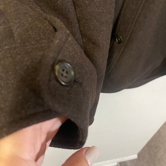 Uniqlo Brown Felted Overshirt Jacket Button Down Multi Pocket Sz 3X Collared - Picture 9 of 13